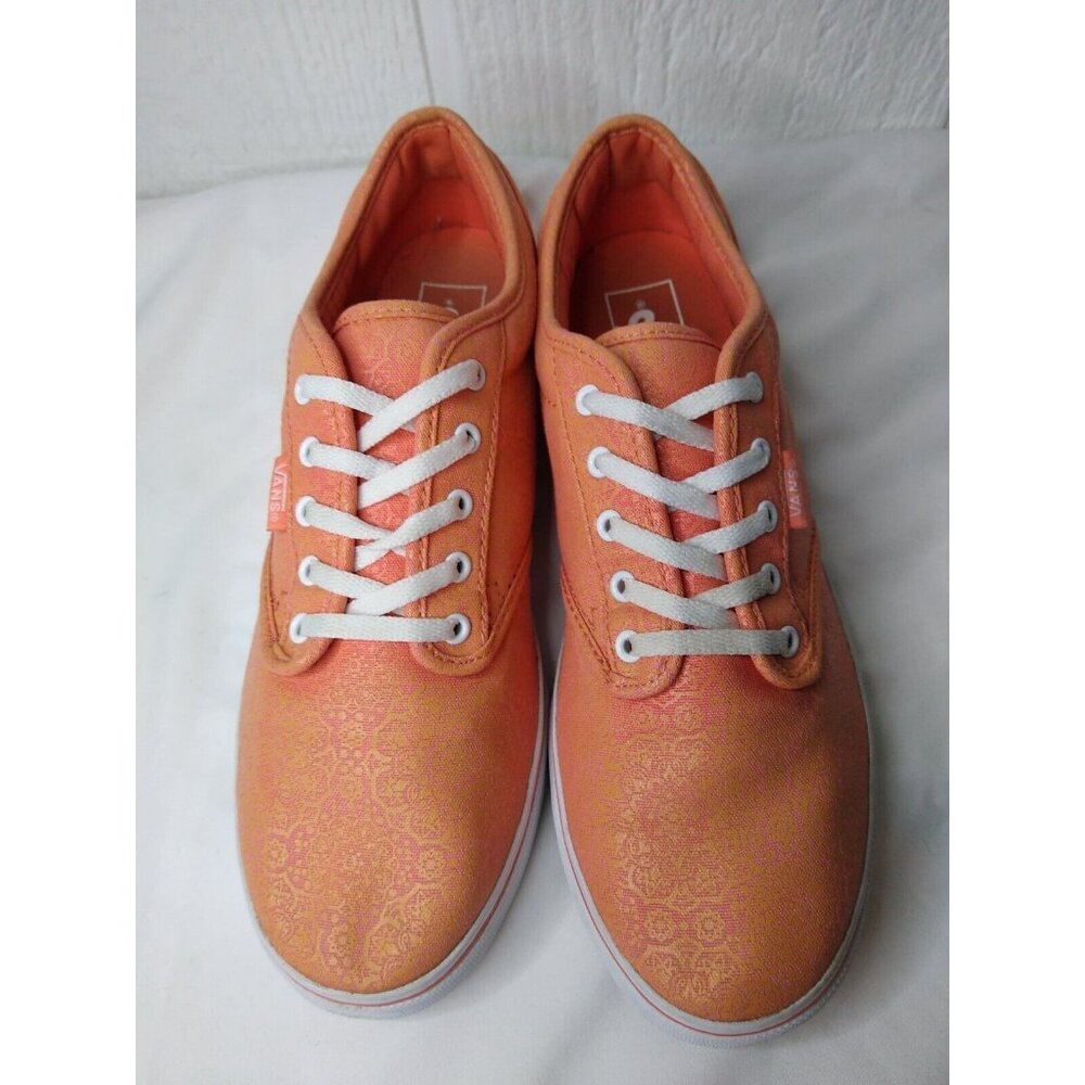 VANS Atwood Womens Sz 8 Low Coral White Henna Print Canvas Sneakers Shoes - Picture 3 of 9